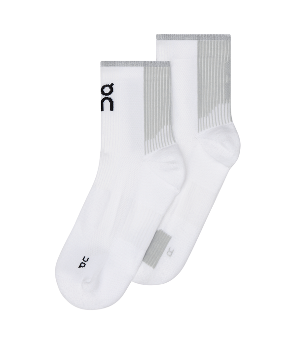 Meia On Running Unisex Performance Run Mid White | Glacier