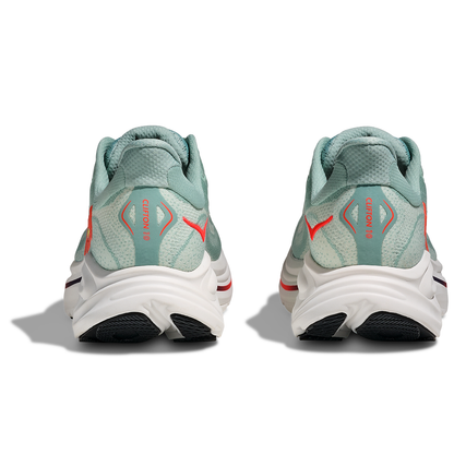 Hoka Clifton 10 Scarpe da corsa da uomo - Verde salvia / Fiamma neon